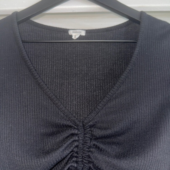 Garage Black Front Scrunch Short Sleeve Tee - Picture 2 of 4